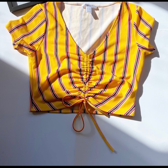 YELLOW CROP TOP - Picture 2 of 2